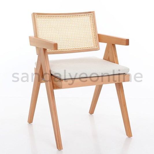 Bacio Natural Wooden Chair with Padded Seat